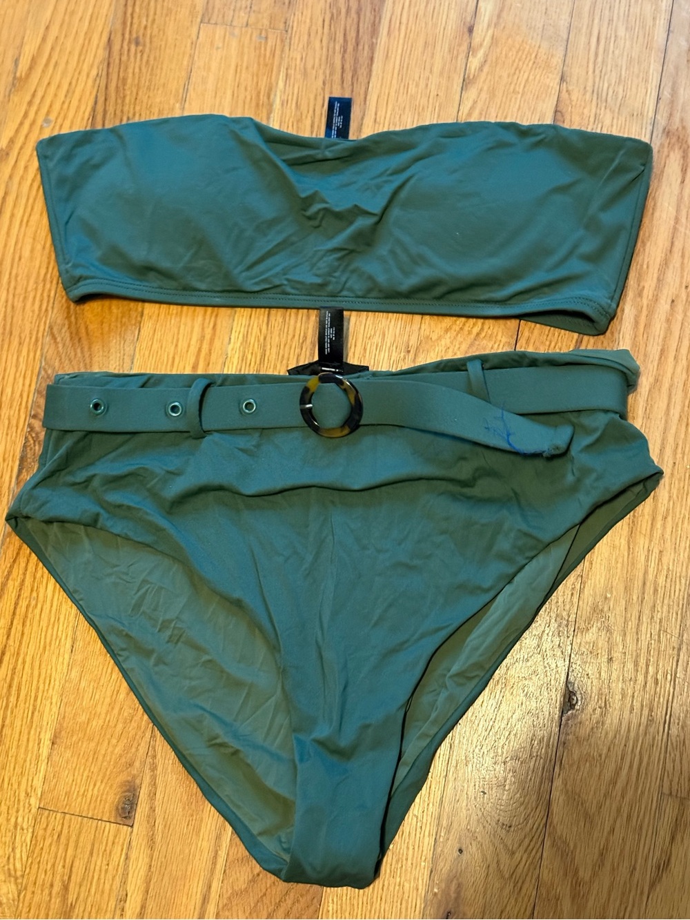 Aqua by Bloomingdale’s Green Bikini Set Medium